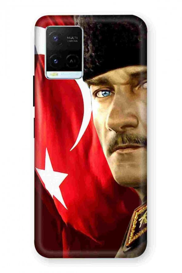 Vivo Y33s 4G Kılıf Baskılı Atatürk Desenli Silikon- 3251