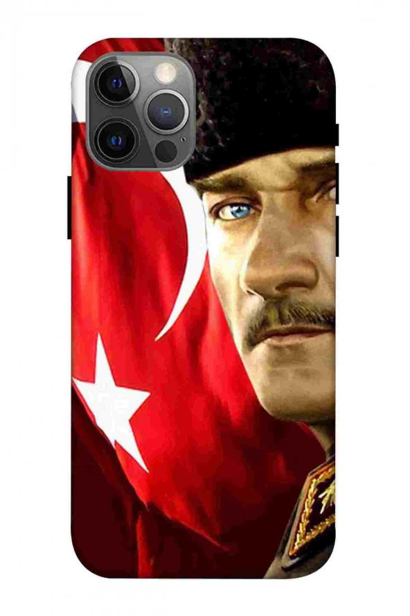 Apple İphone 12 Pro Kılıf Baskılı Atatürk Desenli Silikon- 3251