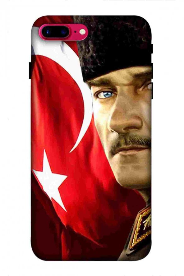 Apple İphone 7 Plus-8 Plus Kılıf Baskılı Atatürk Desenli Silikon- 3251