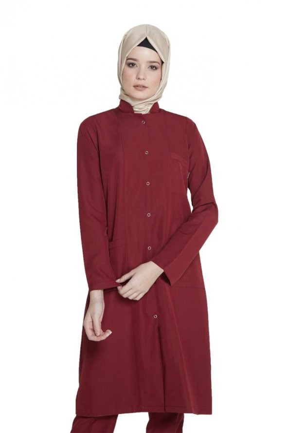 Kadın Tesettür Boy Doktor Öğretmen Önlüğü Laboratuvar Eczacı Hemşire Önlük - 6