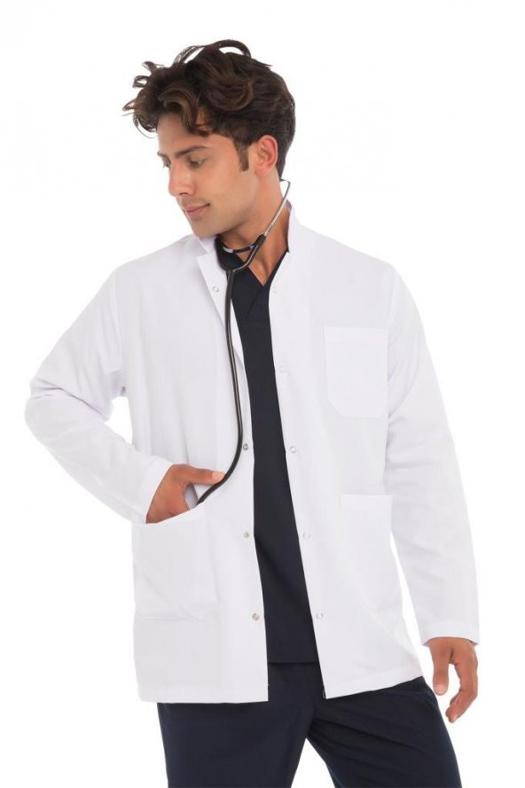 Hakim Yaka Doktor Önlüğü Öğretmen Hemşire Erkek Önlük Kısa Önlük