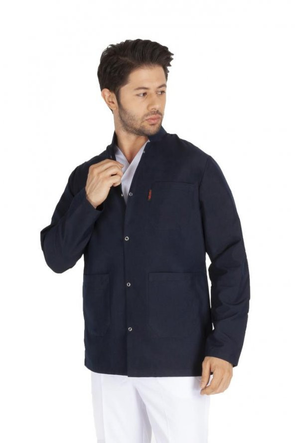 Hakim Yaka Doktor Önlüğü Öğretmen Hemşire Erkek Önlük Kısa Önlük - 2