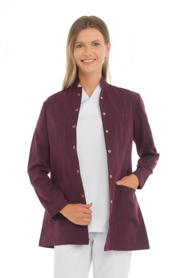 Kadın Doktor Öğretmen Önlüğü Laboratuvar Eczacı Hemşire Ceket Boy Kısa Önlük Hakim Yaka - 8