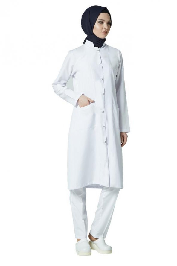 Tesettür Uzun Boy Doktor Önlüğü Öğretmen Önlüğü Hemşire Önlük Kadın Uzun Önlük - 2