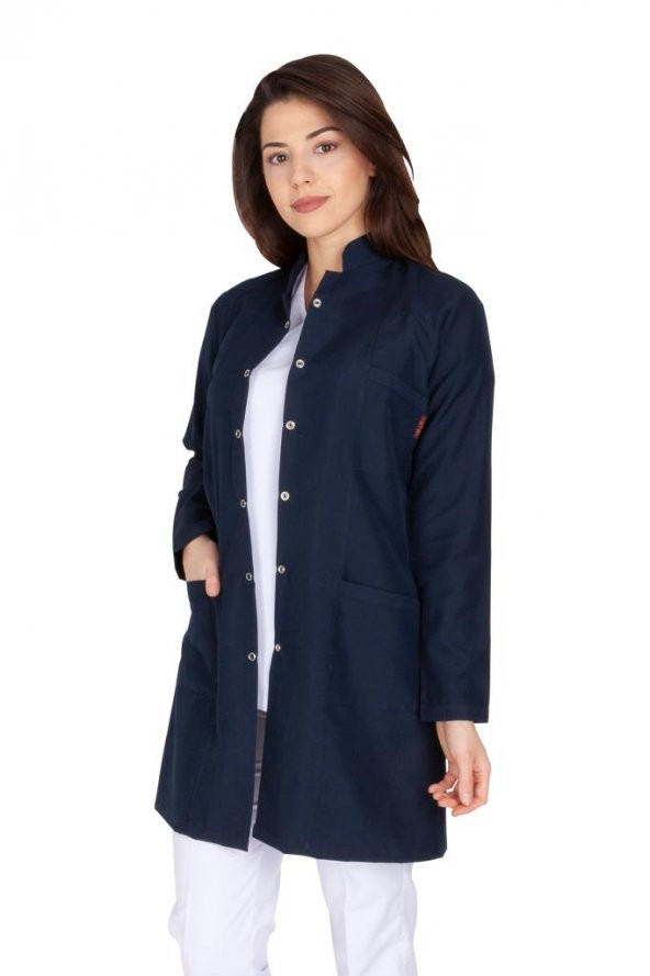 Kadın Doktor Öğretmen Önlüğü Laboratuvar Eczacı Hemşire Dizüstü Önlük Hakim Yaka - 4