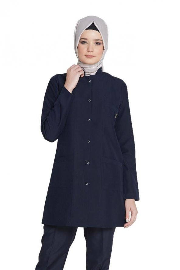 Kadın Doktor Öğretmen Önlüğü Laboratuvar Eczacı Hemşire Dizüstü Önlük Hakim Yaka - 5