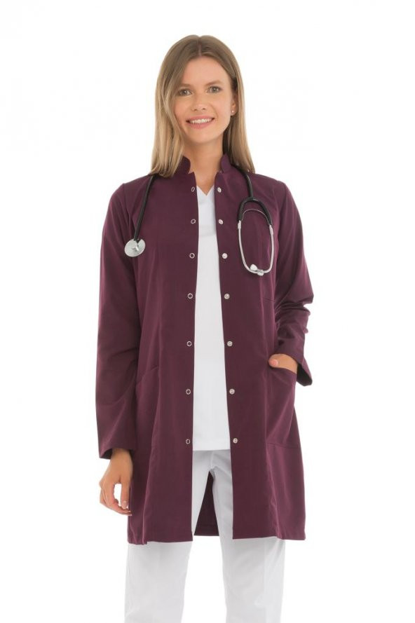 Kadın Doktor Öğretmen Önlüğü Laboratuvar Eczacı Hemşire Dizüstü Önlük Hakim Yaka - 7