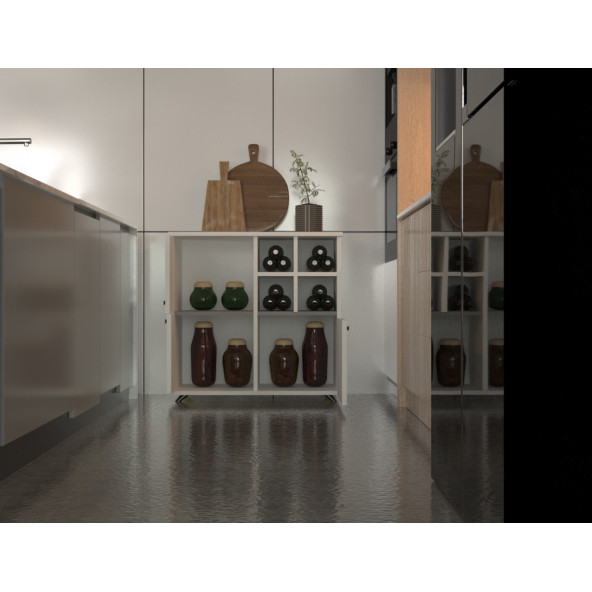 Şişelik Bölmeli Mutfak Dolabı - 3