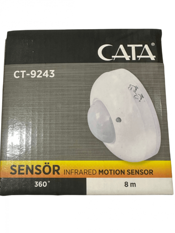 Cata CT-9243 8 Metre 360 Derece Kızıl Ötesi Hareket Sensörü (8 Adet)