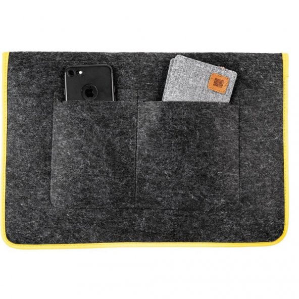 Minbag Aba Laptop Kılıfı 15 İnç Gri Sarı - 2