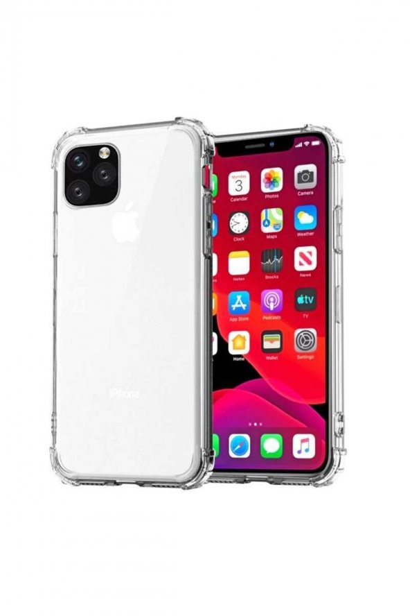 Apple Iphone 12 Mini Kılıf Nitro Anti Shock Silikon Kapak + Kablo Koruyucu + Ekran Koruyucu