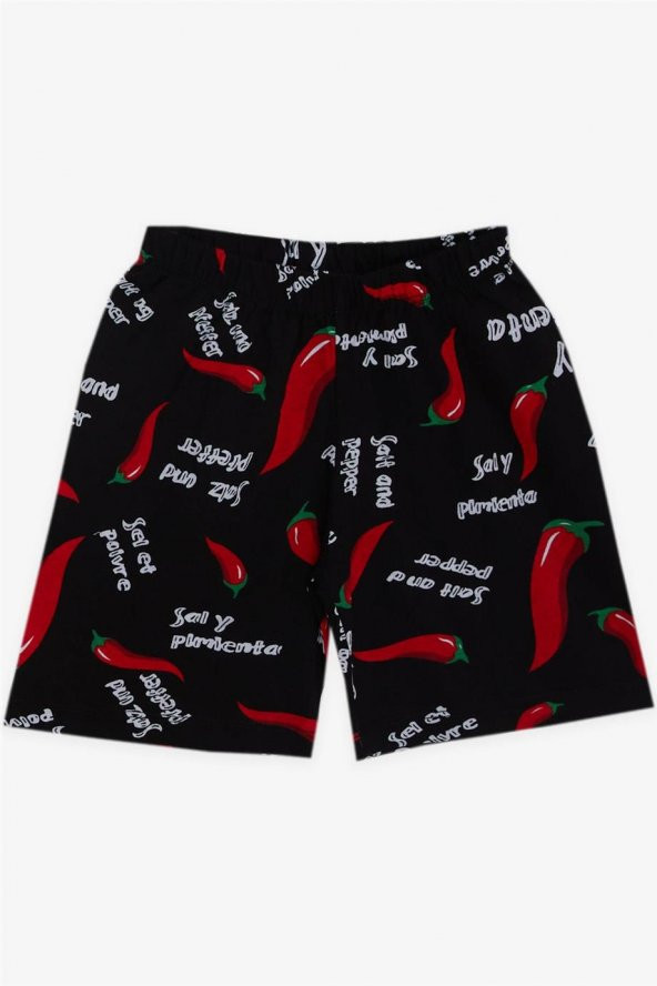 Kız Bebek Pijama Takımı Biber Desenli , Siyah - 4