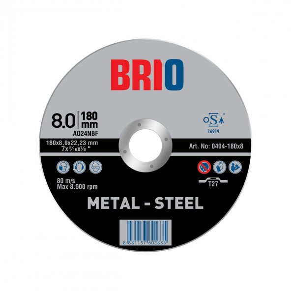 Brio Taşlama Taşı 180X8 10'lu ürün görseli