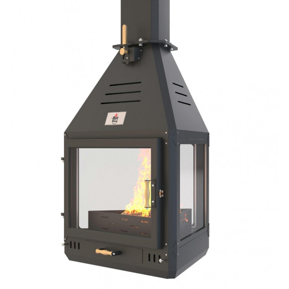 Hotbbaq Hot Triangle v3 Seramik Camlı Asma Şömine