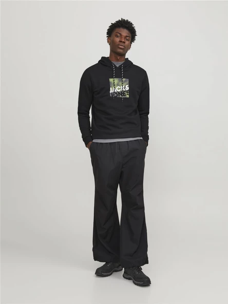 JACK JONES Baskılı Erkek Kapüşonlu Sweatshirt 12246994 - Resim 3