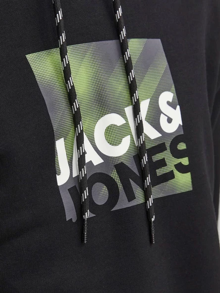 JACK JONES Baskılı Erkek Kapüşonlu Sweatshirt 12246994 - Resim 5