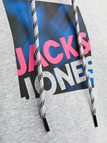JACK JONES Baskılı Erkek Kapüşonlu Sweatshirt 12246994 - Resim 5