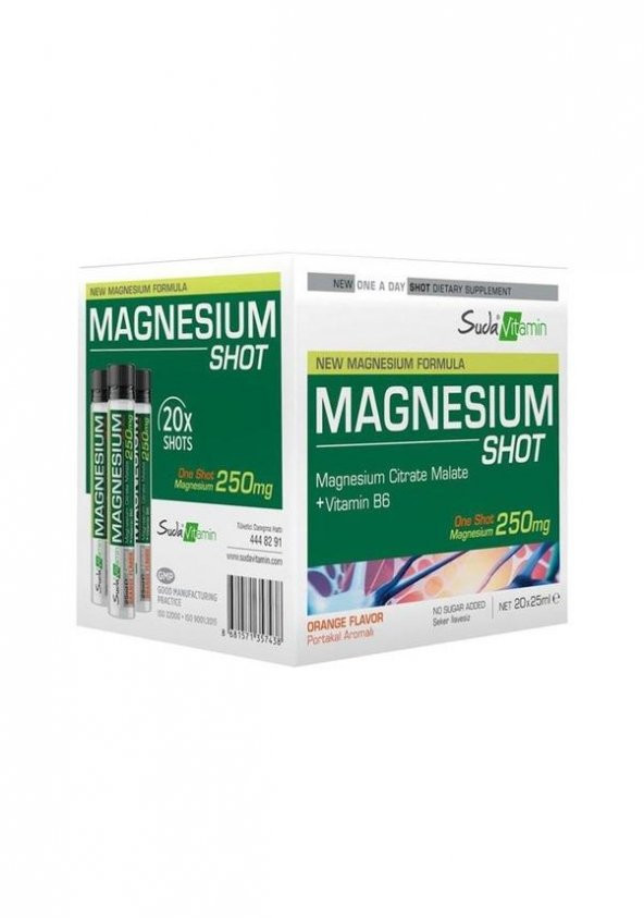 Suda Vitamin Magnesium Shot Portakal Aromalı 20li 25 ml 8681571357438
