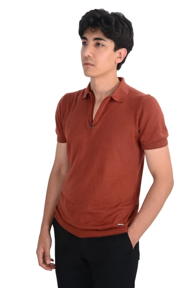 Cengiz İnler Yarım Fermuarlı Merserize Erkek Triko T-shirt - 2