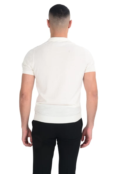 Cengiz İnler Desenli Merserize Polo Yaka Erkek Triko T-shirt - 9