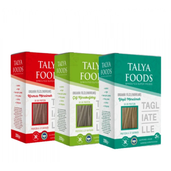 Talya Foods Filizlendirilmiş Tagliatelle 3'lü Süper Avantaj Set 3x200g