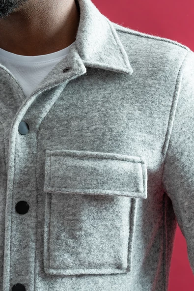 Sir Slimfit Çıtçıt Kapamalı Yan Ve Kapak Cepli Astarsız Yakalı Kırçıllı Spor Kısa Ceket - 12