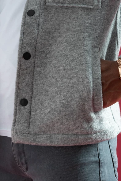 Sir Slimfit Çıtçıt Kapamalı Yan Ve Kapak Cepli Astarsız Yakalı Kırçıllı Spor Kısa Ceket - 11