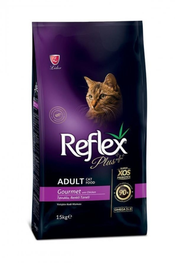 Reflex Plus Gourmet Tavuklu Renkli Taneli Yetişkin Kedi Maması 15kg