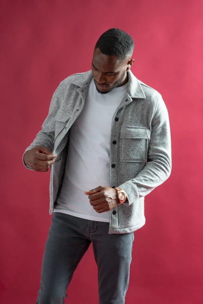 Sir Slimfit Çıtçıt Kapamalı Yan Ve Kapak Cepli Astarsız Yakalı Kırçıllı Spor Kısa Ceket - 9