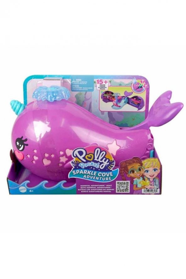 Polly Pocket Sparkle Cove Narval HKV71, Işıltılı Koy Macerası Deniz Gergedanı Oyun Seti