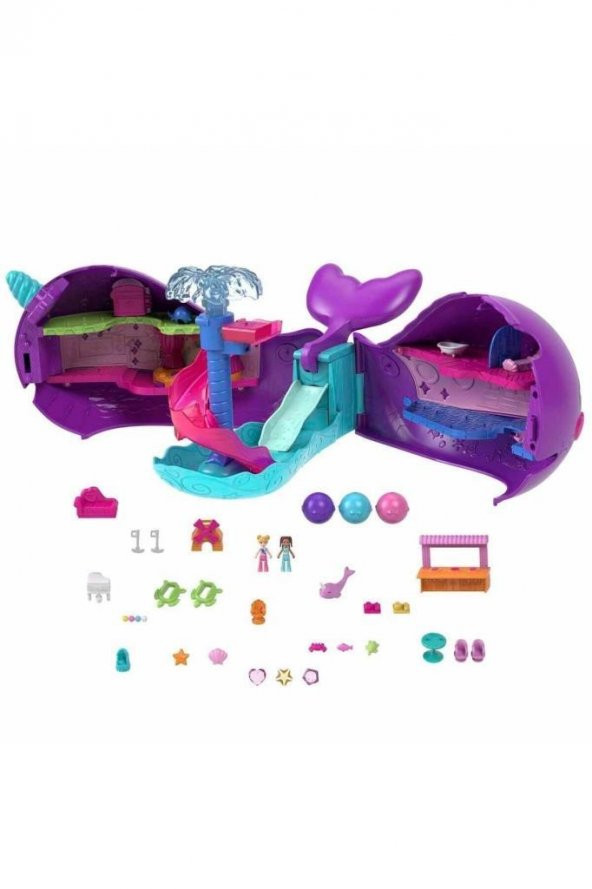 Polly Pocket Sparkle Cove Narval Hkv71, Işıltılı Koy Macerası Deniz Gergedanı Oyun Seti - 2