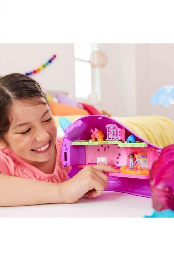 Polly Pocket Sparkle Cove Narval Hkv71, Işıltılı Koy Macerası Deniz Gergedanı Oyun Seti - 4