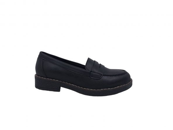 Zerhan 2404 Kadın Siyah Günlük Kullanım Loafer Ayakkabı