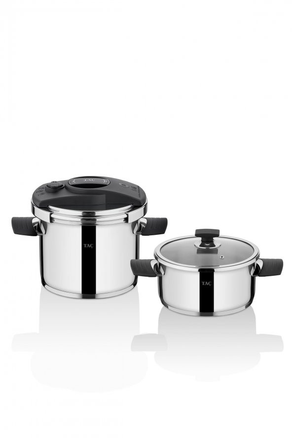 Taç Enio 4-6 Litre Düdüklü Tencere Seti Gri - 5