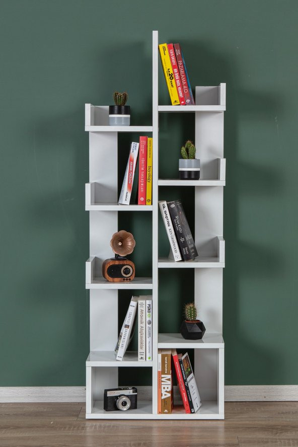 Pamfilya 10 Bölmeli/raflı Modern Kitaplık - 2