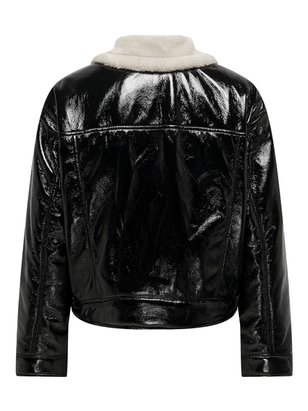 ONLY Bayan Deri Görünümlü Biker Ceket Mont 15298636 - 7