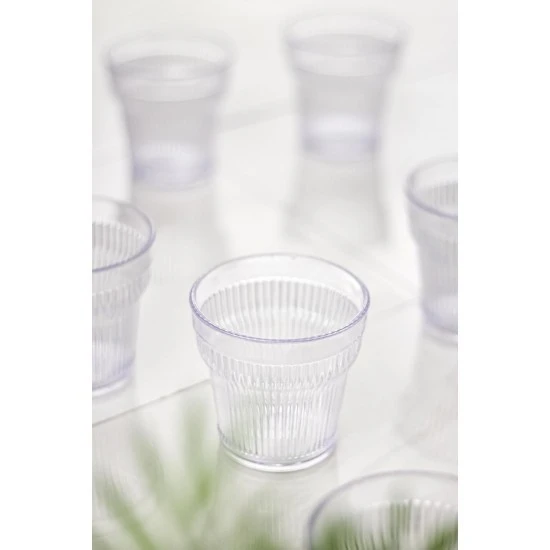 Akrilik Şeffaf 6lı Kısa Bardak & Su Meşrubat Kahve Yanı Bardağı 300 ml ( Cam Değildir ) - 3
