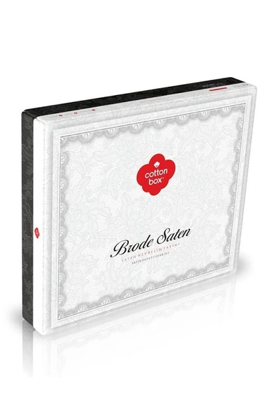 Cotton Box Brode Nakışlı Çift Kişilik Saten Nevresim Takımı Sheen Gri - 3