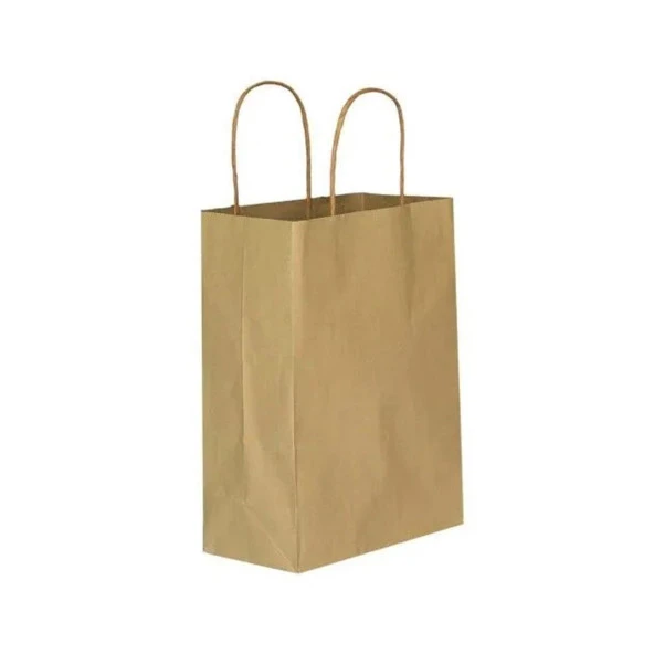 Büküm Saplı Kraft Kağıt Karton Hediye Çanta Poşet Torba - Sarı - 25x31 Cm. - 25 Adetlik 2 Paket - Resim 5