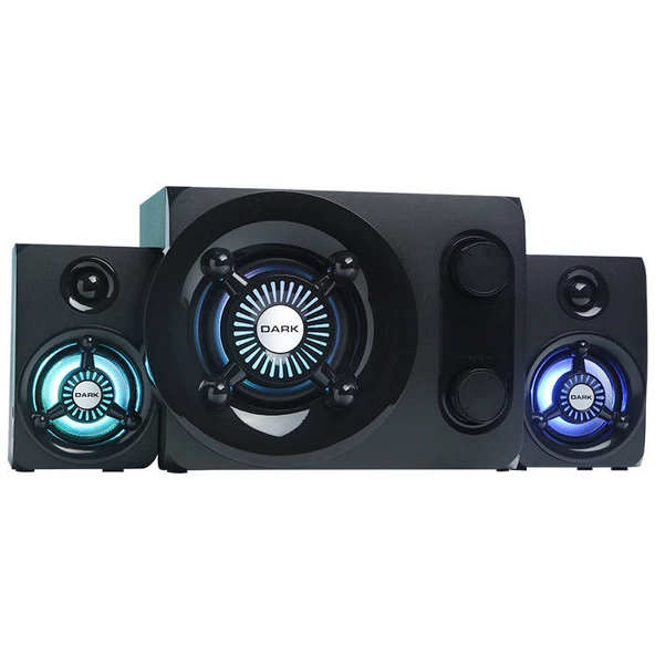 DARK SP-212 Total 25W RMS 7 Farklı Renk Titreşimli LED 2+1 Multimedia Speaker DK-AC-SP212