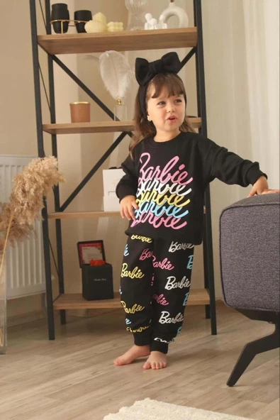 KIZ ÇOCUK BLUEY BASKILI 3 İPLİK EŞOFMAN TAKIMI - 4