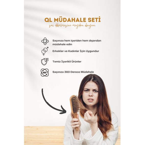 Ql Saç Dökülmesi Müdahale Seti ( 3 Saç Vitamini - 3 Saç Serumu - 3 Şampuan ) - 5
