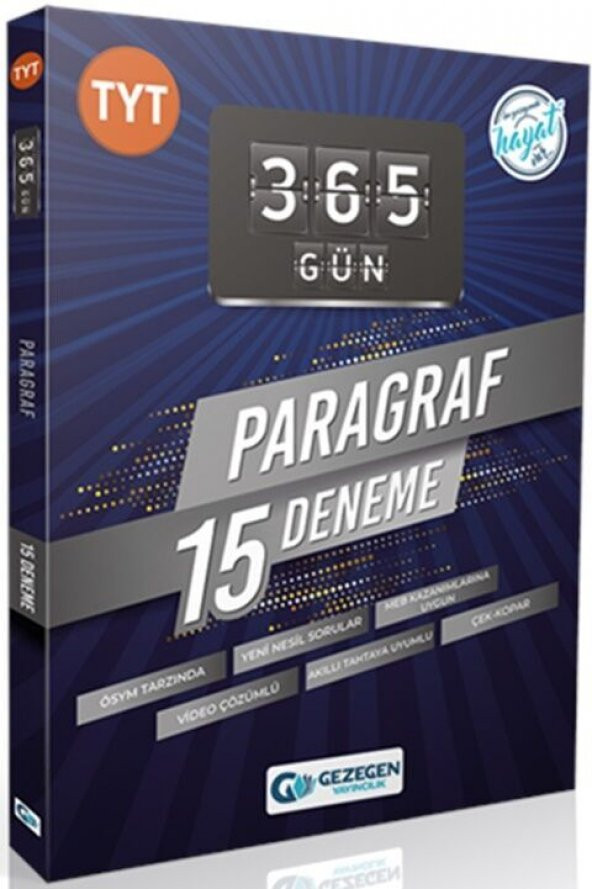 Gezegen Yayınları TYT Paragraf 365 Gün 15 Deneme - 2