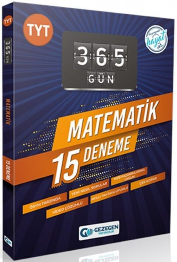 Gezegen Yayınları TYT Matematik 365 Gün 15 Deneme