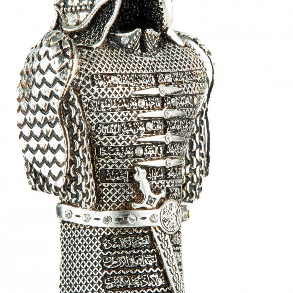 Ayetel Kürsi Zırh Biblo Ev Dekorasyon Aksesuarı Büyük Gümüş - 4