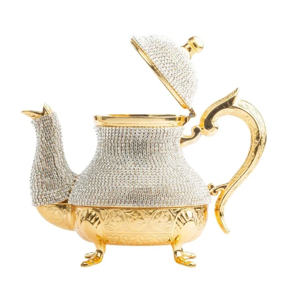 Dekor Amaçlı Swarovski Taşlı Demlik Sefa Altın