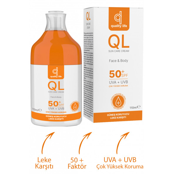 Ql 110 ml Ve 50 ml Yüz Ve Vücut Güneş Kremi Seti - Leke Karşıtı Hyaluronik Asit Ve Collagen - 4