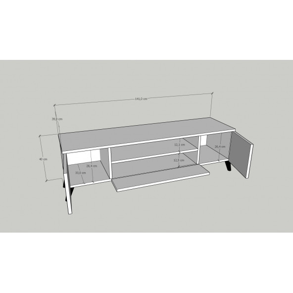 Antrasit - Ahşap Tv Alt Modül