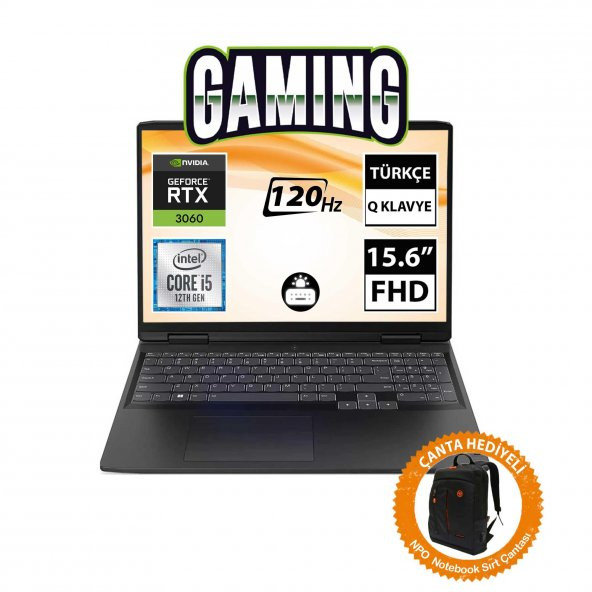 Lenovo IdeaPad Gaming 3 82S9016PTX02 i5-12450H 8GB 512SSD+1TBSSD RTX3060 15.6 FullHD FreeDOS Taşınabilir Bilgisayar-CNT003