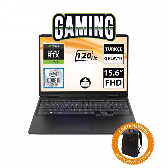 Lenovo IdeaPad Gaming 3 82S9016PTX03 i5-12450H 16GB 512SSD RTX3060 15.6 FullHD FreeDOS Taşınabilir Bilgisayar-CNT004